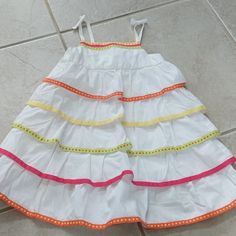 So Cute For Summer, Citrus Line From Gymboree, Never Wore White Sundress For Summer Dress-up, White Sundress For Dress-up In Summer, White Sundress For Dress-up Occasions In Summer, Playful White Sundress For Beach, Fun White Summer Dresses, Fun White Beach Dress, Cute White Ruffled Sundress, White Summer Sundress For Playtime, White Summer Sundress For Playdate