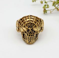 Spider Man Skull Ring , Men And Women Ring , Gothic Ring Skull, Gothic Jewelry, Chevalier Ring Skull, Rings, Biker Ring ❥ Customers satisfaction is our biggest priority, please contact us with any questions/queries for future or existing orders, and we will do our best to make sure you are happy with your order. ❥Please make sure to add the correct address during check out. You can return your purchased item within 15 days after successful delivery. We offer a 100% "Money Back Guarantee" if you are not satisfied with your purchase. Return charges will be paid by buyers only! ❥ Please share your numbers (in personalization box ) as required for shipping address details, and it'll help us to contact you easily. And don't worry about the privacy, we'll keep it safe with us, So try to cooperat Gold Skull Ring Halloween Gift, Gold Skull Ring For Halloween Gift, Gothic Gold Skull Ring For Halloween, Gold Gothic Skull Ring For Halloween, Skull Rings, Gothic Ring, Biker Rings, Gothic Rings, Ring Men