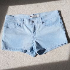 Like New (Never Worn) Light Blue Levi's Jean Shorts. Like New Condition. Levi's Mid-rise Cotton Bottoms, Stretch Light Wash Shorts With Pockets, Levi's Blue Cotton Bottoms, Levi's Blue Stretch Bottoms, Levi's Light Wash Cotton Shorts, Levi's Relaxed Fit Blue Pants, Short Length Light Wash Pants With Pockets, Levi's Fitted Blue Jean Shorts, Levi's Mid-rise Blue Jean Shorts