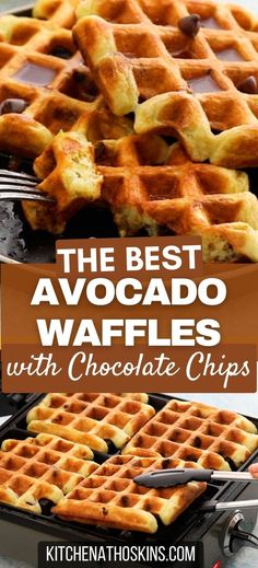 the best avocado waffles with chocolate chips