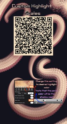 the qr code is displayed in front of an image of a snake's head