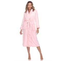 Irresistibly soft to the touch, this women's White Mark midi robe delivers cozy comfort. Perfect for lounging and layering over sleepwear, this robe features an adjustable self-tie belt and functional side pockets. Features: material is 100 percent polyester, easy fit, tie waist, perfect gift, 2 pockets. Available in both missy and plus size. Size: large/x large. Color: pink. Gender: female. Age Group: adult. Pattern: Solid. Comfortable Pink Sleepwear With Soft Texture, Soft Pink Sleepwear For Relaxation, Soft Pink Sleepwear For Lounging, Soft Pink Sleepwear, Pink Soft Texture Sleepwear, Winter Pink Sleepwear For Relaxation, Cozy Pink Sleepwear For Relaxation, Cozy Pink Sleepwear, Belted Robe