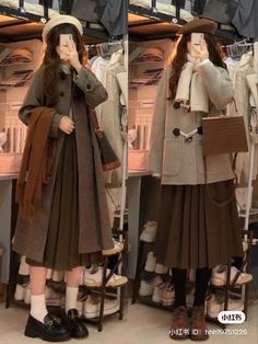 Attractive Winter Outfits, Cute Winter Outfits Korean Style, Cute Winter Outfits With Scarf, Winter Scarf Outfit Ideas, Winter Cute Outfits Korean, Scarf Coat Outfit, Coat With Skirt Outfit, Winter Outfit Korean Style, Korean Winter Outfits Coats