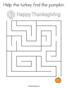 a printable thanksgiving maze for kids