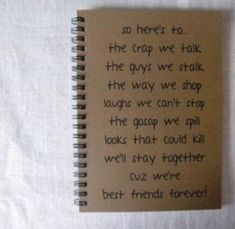 a notepad with writing on it that says, so here's to the crap we talk