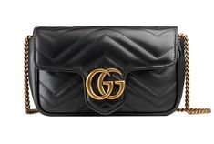 e6d8545daa42d5ced125a4bf747b3688desc41582558ri Gg Marmont Super Mini Bag, Black Gucci Bag, Gg Marmont Mini Bag, Gucci Gg Marmont Matelasse, Gucci Mini, Gucci Gifts, Gg Marmont, Mini Purse, Gucci Handbags