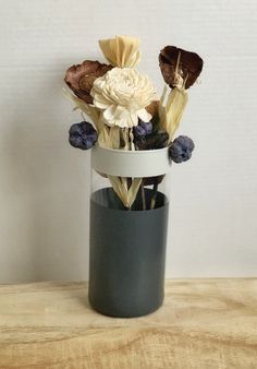 Gray Hand Painted Flower Vase Painted Flower Vase, Hand Painted Vases Neutral, Soaking Wet, Wet Towel, Gloss Paint, Painted Flower, Dried Flower Arrangements, Flower Vase, Flower Gift