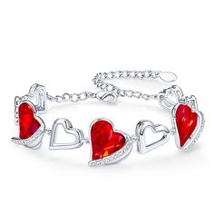 Heart Charm Bracelet With Swarovski Crystals Item Type: Bracelets Bracelets Type: Chain & Link Bracelets Gender: Women Metals Type: Copper Fine or Fashion: Fashion Style: TRENDY Material: Crystal Chain Type: Link Chain Compatibility: All Compatible Shape\pattern: Heart Setting Type: Tension Setting Clasp Type: LOBSTER Austria Christmas, Heart Bracelets, Valentinstag Party, Crystal Angels, Heart Chain, Gold Bracelet For Women, Elegant Bracelet, Birthstone Bracelets, Crystal Chain