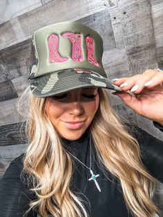 Foam Trucker with Mesh Backing Vinyl Trucker Hats, Trucker Hat Outfit, Pink Trucker Hat, Hat Bar, Hat Diy, Country Hats, Custom Trucker Hats, Western Boutique, Country Fashion