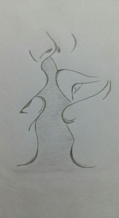 a pencil drawing of a woman's body with her hair blowing in the wind