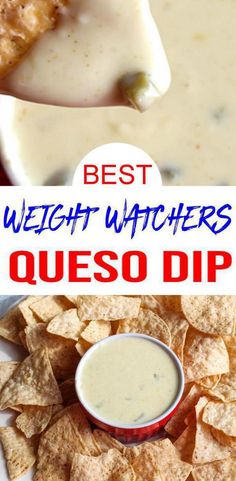 Weight Watchers white cheese queso dip for snacks, appetizers, party food, dinner or lunch. Queso Dip Easy, Weight Watchers Appetizers, Smartpoints Recipes, Weight Watchers Crock Pot Recipes, Weight Watchers Lunches, Healthy Appetizers Easy, Cheese Queso, Dip Easy, Queso Dip Recipes