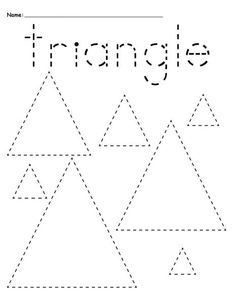 triangle shapes worksheet for kids to practice their handwriting and color the lines in