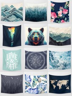 Society6 Blue Tapestries - Society6 is home to hundreds of thousands of artists from around the globe, uploading and selling their original works as 30+ premium consumer goods from Art Prints to Throw Blankets. They create, we produce and fulfill, and every purchase pays an artist. Bedroom Tapestry Ideas, The Sims 4 Cc Home, Sims 4 Cc Home Decor, Bedroom Tapestry, Tapestry Ideas, Blue Tapestry, Tapestry Bedroom, Creative Home Decor, Sims 4 Cc