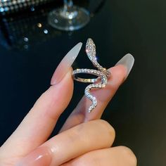 Free Gift For Order Over $8.8 Limited Time Gifts！ Prepare What You Need！ You can choose from one of the following two gifts.😘 Punk Boy, Ring Party Jewelry, Cute Jewellery, Light Weight Jewelry, Animal Rings, Snake Design, Estilo Punk, Rhinestone Ring, Snake Ring