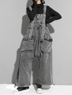 UOOZEE Street Wear Skirt, Styling Overalls, Denim Suspenders, Jumper Pants, Hip Hop Pants, Jeans Overall, Black Overalls, Suspender Pants, Pants Women Fashion