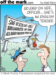 English Teacher Humor, Teacher Comics, Teacher Humour, Grammar Jokes, Phone Etiquette, Grammar Nerd, Off The Mark, Teaching Humor