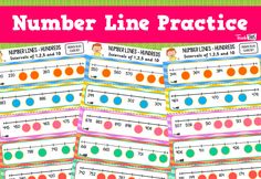 a number line practice sheet with numbers on it and the words number line practice written below