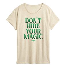 Wicked - Dont Hide Your Magic - Women's Short Sleeve Graphic T-Shirt Magic Women, Flower Shorts, Plus Size Fits, Tee Shop, Womens Clothing Tops, Light Gray, Fabric Care, Fitness Fashion, Wicked