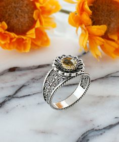 Citrine Silver Vintage Floral Victorian Ring, 925 Sterling Silver Designer Handmade Boho Filigree Women Statement Cocktail Ring silver flower ring, oxidized silver ring, cool ring gift, trendy women ring, ring for women, daisy design ring, dainty mom ring, delicate jewelry, yellow ring, silver ring for her, tiny statement ring Material: 925 Sterling Silver ( NICKEL FREE ) Gemstone: Citrine 6 mm. -The stone used in this jewelry, is the birthstone for Scorpio and the month of November. FREE, FAST Oxidized Silver Rings, Mom Ring, Daisy Ring, Victorian Rings, Sterling Silver Filigree, Filigree Design, Citrine Gemstone, Delicate Jewelry, Silver Filigree