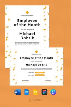 the employee of the month certificate for michael dobrik