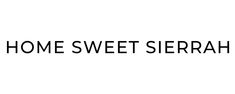 the words home sweet sierah are in black and white letters on a white background