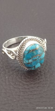 Turquoise Natural Stone Promise Ring, Handmade Turquoise Crystal Ring, Turquoise Rings With Stone Setting, Oval Turquoise Rings With Stone Setting, Turquoise Oval Ring With Stone Setting, Large Moonstone Ring, Blue Nile Jewelry, Black Obsidian Ring, Silversmithing Jewelry