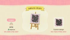 an animal crossing game screen with the words sakra drain on it