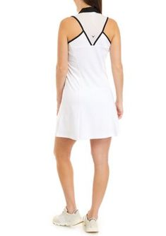 Sport your best look in this stunning flounce dress from Callaway, perfect for a day on the golf course. | Callaway Golf Women's Sleeveless Flounce Dress, White, X-Large Casual Sleeveless Tennis Dress, V-neck Tennis Dress For Spring, Sleeveless Tennis Dress For Spring, Sleeveless Spring Tennis Dress, White Sleeveless Tennis Dress, Sleeveless Summer Sports Dress, White Tennis Dress For Summer, Sleeveless Tennis Dress For Summer, White Summer Tennis Dress