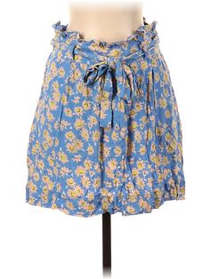 Who What Wear Casual Skirt Size: Small Bottoms - used. 100% Rayon, Floral | Who What Wear Casual Skirt: Blue Floral Bottoms - Size Small Blue Cotton Printed Skirt, Blue Printed Cotton Skirt, Blue Cotton Mini Skirt With Floral Print, Casual Skirt, Who What Wear, Floral Motif, Blue Floral, Womens Bottoms, Midi Skirt