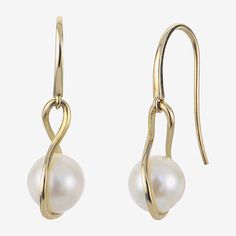 Pearl Type: Cultured Freshwater PearlsFeatures: Quick ShipEarring Back: WireStone Cut: RoundPearl Size: 7-7.5mmMetal Color: YellowEarring Length: 24.5mmEarring Width: 7mmCare: Wipe CleanBirthstone: June BirthstoneEarrings Style: Drop Earrings, Solitaire EarringsMetal: 14k GoldCountry of Origin: Imported Formal Fine Jewelry Pearl Earrings With Ear Wire, Formal Akoya Pearl Earrings With Ear Wire, Elegant Yellow Gold Pearl Earrings With Ear Wire, Pearl Types, Earrings Drop, Gold Drop Earrings, Jewellery And Watches, Fresh Water, Freshwater Pearls