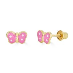 14K Butterfly Screw Back Studs Perfect for children and adults -14K Solid Gold Guarantee -Hollow, lightweight interior -Screw Back -Sold as a pair High quality jewelry made to last! ❤️ Made in the USA 🗽 Please contact with any questions. We are happy to assist! Gold Diamond Hoop Earrings, Diamond Ear Cuff, Butterfly Earrings Gold, Lightning Bolt Earrings, Paw Print Charm, Cross Earrings Studs, Initial Earrings, Earrings For Girls, Butterfly Earrings Stud