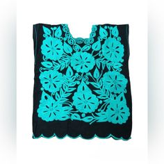 Experience Timeless Fashion With The Christina Top, Made By Chiapas Artisans. This Traditional Mexican Blouse Is Crafted With Cotton Fabric And Features Eye-Catching Large Floral Embroidery. With Its V-Neck Design, It Is Sure To Make A Statement And Never Go Out Of Style. Elevate Your Wardrobe Today! Black Floral Embroidered Blouse For The Beach, Black Blouse With Intricate Embroidery For Festival, Traditional Embroidered Black Tops, Black Tops With Intricate Embroidery For Festival, Black Top With Intricate Embroidery For Festival, Traditional Black Top With Motif, Traditional Black Tops With Intricate Embroidery, Embroidered Black Beach Blouse, Embroidered Black Blouse For Beach