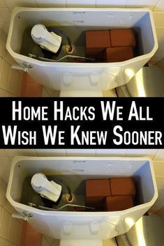 two toilets with the words, home hacks we all wish we knew sower