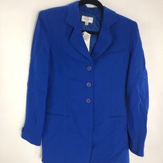 Img { Max-Width:100%; } Henri Bendel Womens Suit Jacket Blazer Blue Pockets Long Sleeve 100% Wool 2 New Brand: Henri Bendel Style: Suit Jacket Blazer Material: 100% Wool Color: Blue Number Of Pieces: One Jacket Length: Regular Pattern: Solid Sold As Pictured. Thanks For Looking! This Listing Was Easily Created Using The Sellhound Posting App! Blue Long Sleeve Career Suits, Fitted Blue Career Blazer, Fitted Blue Blazer For Career, Fitted Blue Blazer For Professional Wear, Classic Blue Career Suits, Classic Blue Career Blazer, Elegant Blue Career Outerwear, Blue Spring Career Outerwear, Womens Suit Jacket