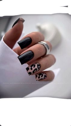 Черный маникюр Black Cheetah Print Nails, Wave Nails, Zebra Nails, Nails Now, French Acrylic Nails, Blush Nails, Leopard Nails, Animal Print Nails