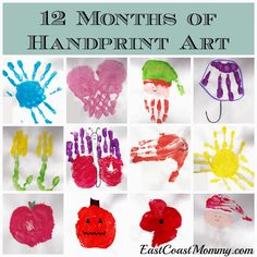 twelve months of handprint art for kids