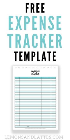 the free printable expense tracker template is perfect to use for any company or organization