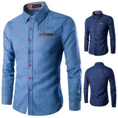 Specifications: 100% Brand new and high quality. Size:M,L,XL,XXL,3XL Color: dark blue,light blue Material: cotton Sleeve length:long sleeve Pattern:solid color Season:spring,autumn Note:  1.Due to the light and screen difference, the item's color may be slightly different from the pictures. Please understand.  2.Please allow 2-3% error due to manual measurement.Please make sure you don’t mind before you mid. 3.Size doesn’t fit all.Please carefully check size chart and select the size based on your real size. Wash before wear Cold gentle machine wash Do not bleach Do not tumble dry  Drip dry  Package:1 pcs men shirt Slim Fit Collared Denim Shirt, Slim Fit Denim Collared Shirt, Slim Fit Denim Blue Button-up Top, Collared Denim Shirt With Buttons, Denim Blue Slim Fit Button-up Top, Slim Fit Denim Blue Shirt For Spring, Slim Fit Denim Shirt With Button Closure, Denim Blue Button Shirt For Fall, Denim Blue Shirt With Buttons For Fall