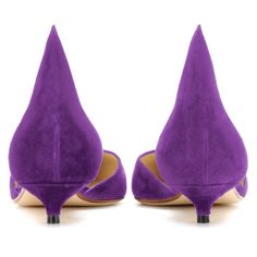 null Jimmy Choo Romy, Italian Shoes, Purple Suede, Kitten Heel Pumps, Purple Leather, 2 Inch Heels, Goat Leather, Suede Pumps, Heel Pumps