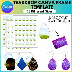 teardrop canva frame templates with different shapes and sizes to make them look like they