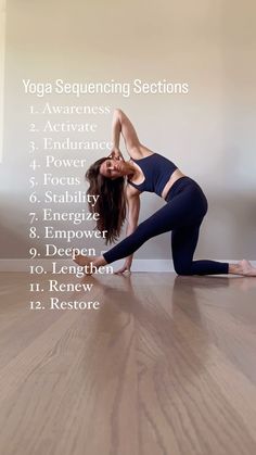 a woman is doing yoga poses on the floor