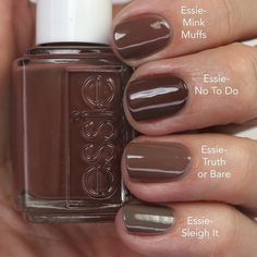 Essie Nail Polish Fall, Brown Nail Polish, Nails Nailpolish, Soft Nails, Essie Nail Polish, Essie Nail, Brown Nails, Dream Nails, Minimalist Nails