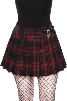 Bat Girl Skirt [TARTAN] | Killstar Tartan Pleated Skirt, Killstar Clothing, Bat Girl, 2010 Fashion, Tartan Skirt, Velvet Skirt, Red Tartan, Red Skirts, Womens Size Chart