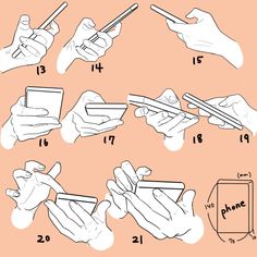 the instructions for how to draw hands with pencils and paper towels on pink background