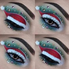 Easy Christmas Eyeshadow Looks, Groovy Makeup, Holiday Eye Makeup, Fantasy Make-up, Holiday Eye, Maquillage Yeux Cut Crease, Sweater Diy