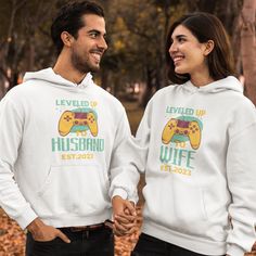 Show your love for each other with the perfect Couple Style Matching Set! Whether it's for your marriage, honeymoon, or just to show off your special connection, our matching shirts, hoodies, and sweatshirts are the perfect way to express your love. Our Matching Sets come in a variety of fun and creative designs, so you and your partner can find the perfect outfit to show your commitment and style. Shop now and find the perfect Matching Set to fit your relationship! Funny Text Crew Neck Top For Anniversary, Custom Text Crew Neck Top For Anniversary, Customizable Cotton Tops For Anniversary, Custom Print White Tops For Anniversary, Custom Print White Top For Anniversary, White Tops With Custom Print For Anniversary, White Custom Print Tops For Anniversary, White Custom Print Top For Anniversary, White Pre-shrunk Tops For Anniversary