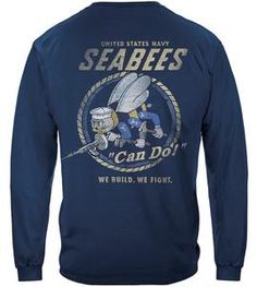 Original US Navy t-shirt with blue color that can amaze you. for buy this things click on the picture now. Navy Seabees, Vintage Sea, Navy Veteran, Branded T Shirts