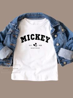 Kids Unisex Mickey Shirt Mickey Varsity Youth and Toddler - Etsy Boys Disney Shirt, Disney Shirt Diy, Disney Outfits For Boys, Simple Disney Shirts, Toddler Boy Disney Outfit, Disney Outfits For Kids, Toddler Disney Outfit, Disneyworld 2023, Family Disney Outfits