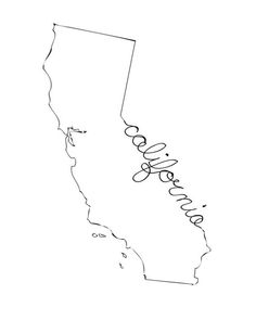 the state of california is shown in this hand drawn outline