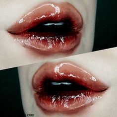 Bitten Lips Aesthetic, Cracked Lips Aesthetic, Creative Lip Makeup, Unsettling Makeup, Blood Tears Makeup, Vein Makeup, Vampire Blood Makeup, Halloween Blood Makeup, Possessed Makeup